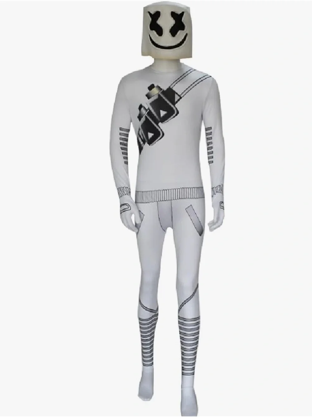 DJ Marshmello cosplay jumpsuit with Mask Sz 12